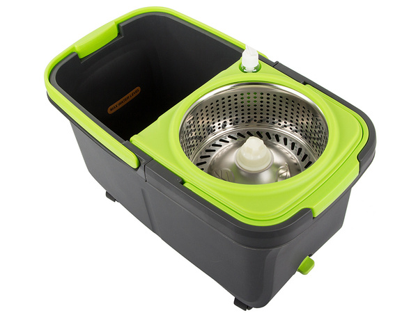 Mop rotativ rotativ 360 dispenser set găleată 2x tampoane din microfibră