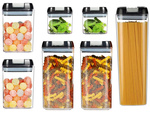 Contenants de cuisine pour aliments pour pâtes contenant avec joint set de 7 pièces