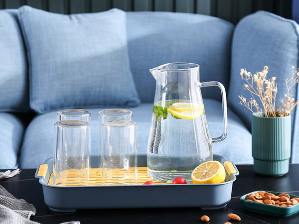 Plateau de cuisine à deux niveaux avec égouttoir pour légumes et fruits en plastique