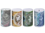Metallspardose banknote