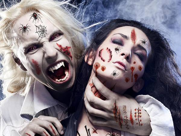 Tetovanie halloween falošné realistické umývateľné dočasné maskovanie krv