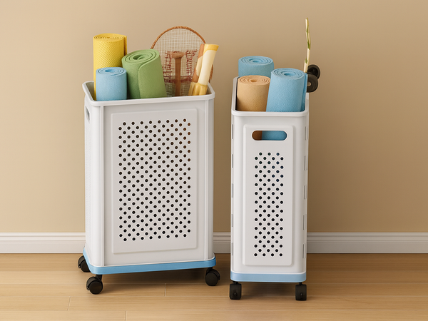 Wheeled basket for laundry, underwear, toys, storage, spacious