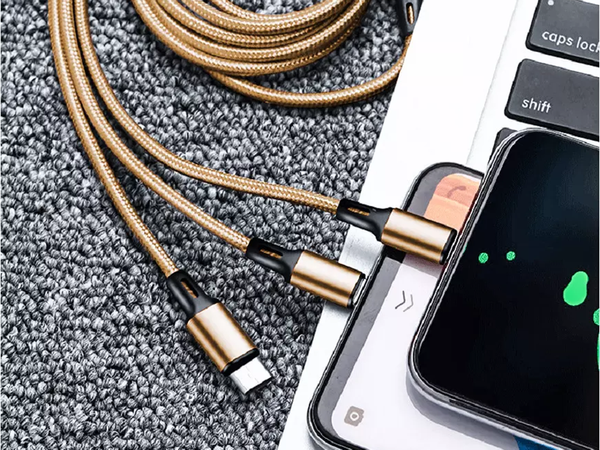 3v1 usb kábel pre telefón lightning kábel iphone micro usb typ-c 1,2 m