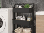 Estantería de cocina y baño con ruedas, carrito de 3 niveles, organizador metálico