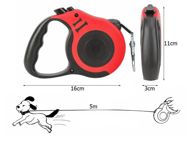 Lanyard automatico para perros bloqueador potente bobina ligera 5m 15kg