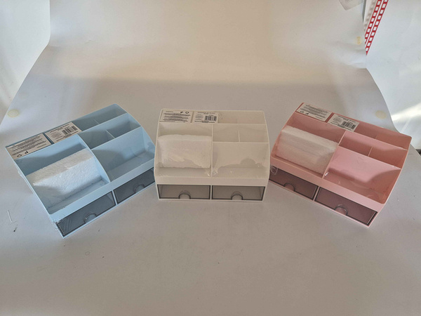 Organizador de escritorio estantes para cosméticos pequeños objetos cajones armario