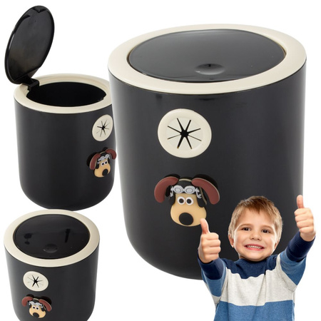 Mini šiukšliadėžė šuniui vaikų kambaryje 2l spustelėkite mažas patogus