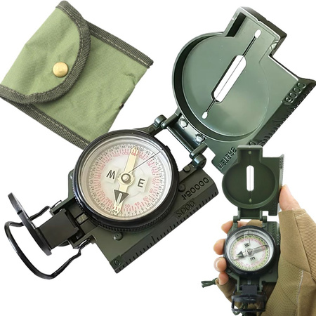Professional tactical military compass metal lockable ruler