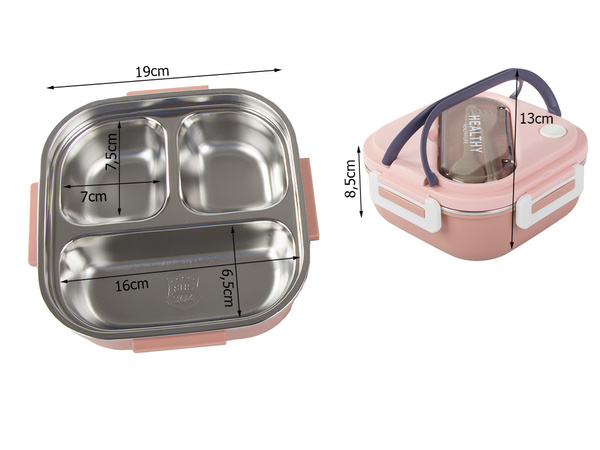 Brokastu kastīte ar sadalījumiem trauku kastīte lunchbox mikroviļņu krāsu 1000ml