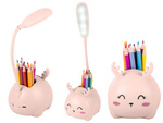 Lampka nocna dla dzieci led usb organizer stojak telefon do czytania nauki