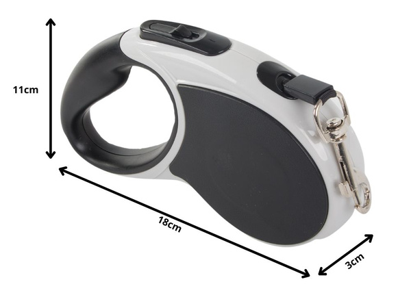 Laisse automatique 5m pour chien jusqu'à 15kg avec cadenas strong long