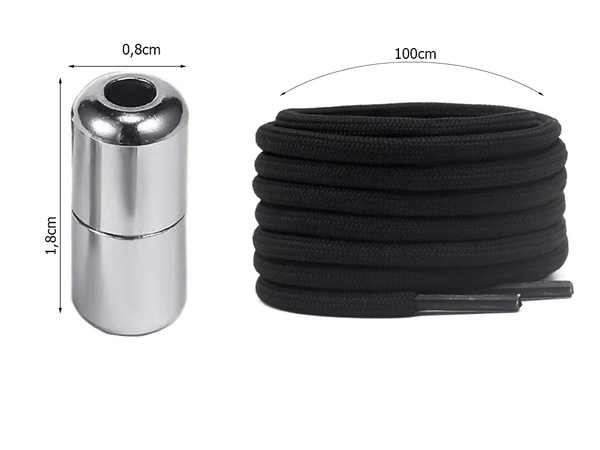 Lacets de chaussures sans attache pour chaussures lacets élastiques en caoutchouc 100cm