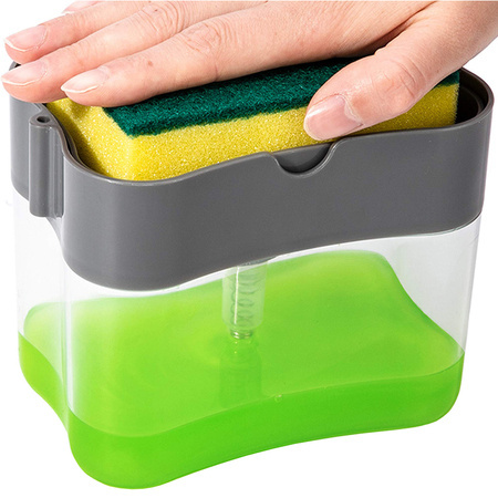 Dishwashing liquid dispenser sponge dispenser