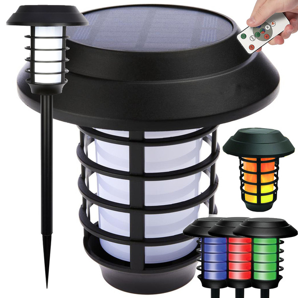 Záhradná lampa solárna baterka lampáš rgb diaľkové ovládanie