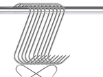 Ganchos para ahumar salchichas 10pcs acero grande