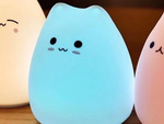 Luz nocturna led para niños rgb cat touch silicone