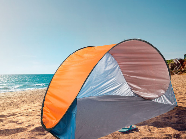 Uv self-folding pop-up beach tent with cover large screen