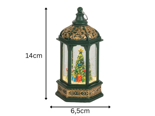 Led lantern christmas tree decoration with glitter