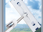 Mop plat en microfibre avec raclette et seau pliable dépliable pour les sols