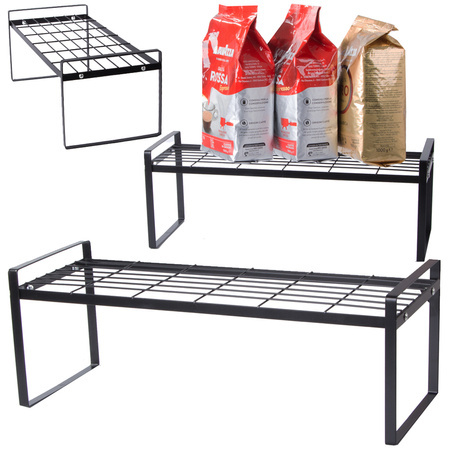 Metal shelf single tier kitchen organiser stand black for the kitchen