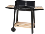 Grătar de grădină mare cărbune bbq grătar reglabil rafturi roți portabile
