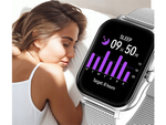 Smartwatch women's men's rubber strap sports Bluetooth calls grey