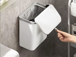 Corbeille de cuisine avec couvercle pour porte de placard blanc 9l
