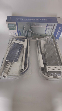 Mop plat en microfibre avec raclette et seau pliable dépliable pour les sols