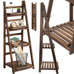 Kwietnik stojący drewniany wysoki na kwiaty doniczki 4 poziomowy regał