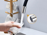 Grifo mezclador flexible de cocina con caño giratorio 360 flexible
