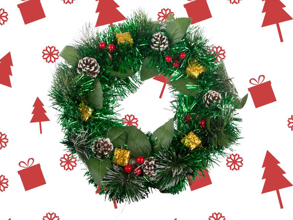 Guirlande couronne de noël décorations de noël décoration de porte fenêtre