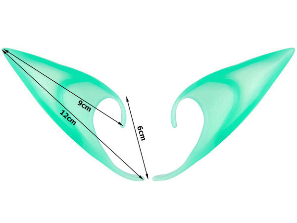 Mākslīgās rūķu elfu ausis, kas spīd