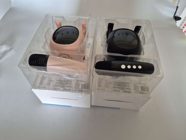 Bluetooth karaoke hangfal mikrofonnal, színes led-es négyzetekkel, rgb zene