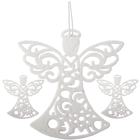 Jõulupuu ingli ripatsid 3tk glitter baubles