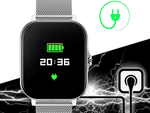 Smartwatch women's men's rubber strap sports Bluetooth calls grey