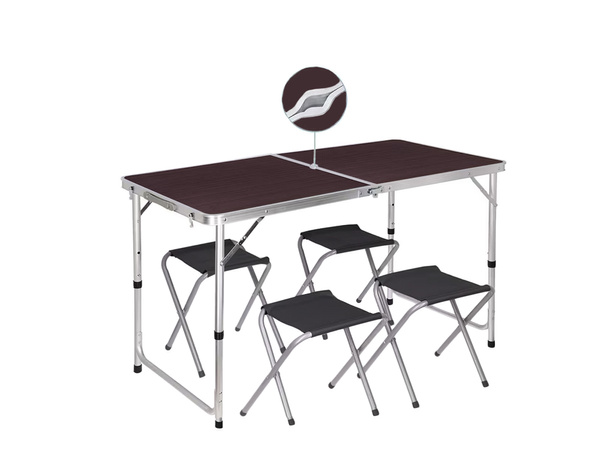 Kokkupandav matkalaud turismilaud koos 4 tooliga aialaua komplektiga