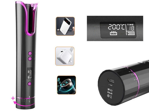 Automatinė lcd rotacinė plaukų garbanojimo žnyplė