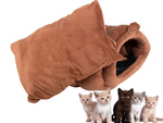 Cama de felpa capullo para perro gato suave almohada ropa de cama mullida