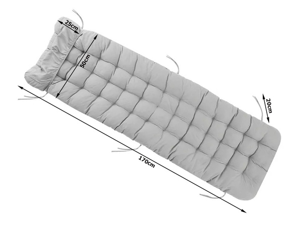 Garden plain landscape push cushion 170x50 cm thick quilted seating
