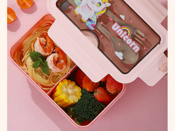 Fiambrera desayuno recipiente para el colegio separadores cubiertos