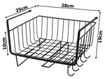Metal basket under cabinet top 6 hooks paper holder