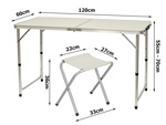 Folding camping table tourist table set with 4 chairs garden table