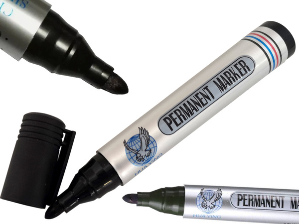 Permanentni marker pisalo črno vodoodporno okroglo