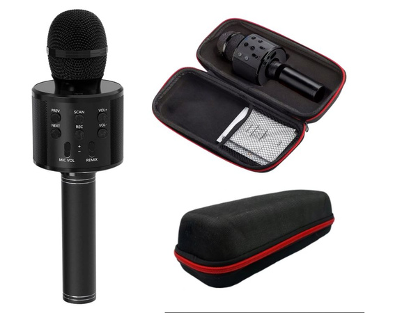 Kabelloses mikrofon bluetooth karaoke lautsprecher rund mit etui verschiedene modi