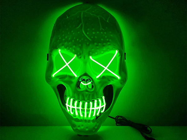 Masque crâne led halloween led lumineux party