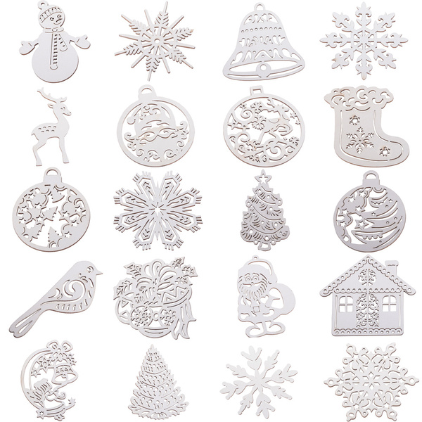 Decoratiuni din lemn pentru pomul de craciun 20 de piese pandantive ornamente baubles