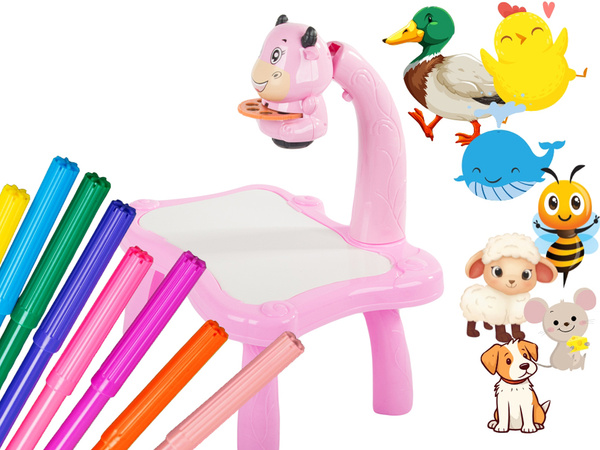 Spätný projektor kresliaci stôl biela tabuľa fixky pre deti fixky