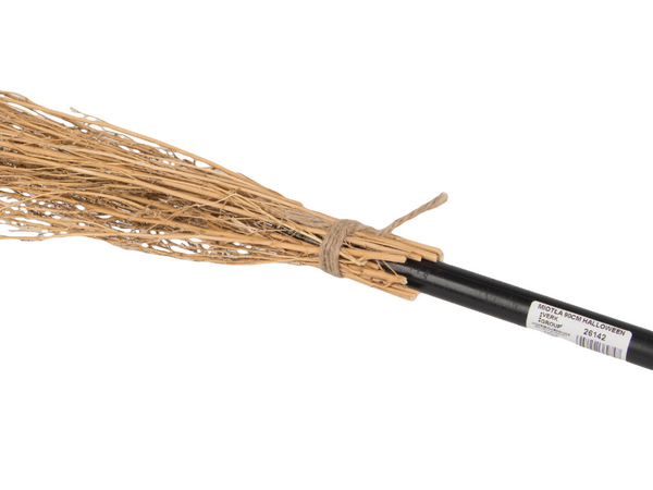 Boszorkány seprű boszorkányok boszorkányok baba yaga fekete 90cm halloweenre és karácsonyra xxl