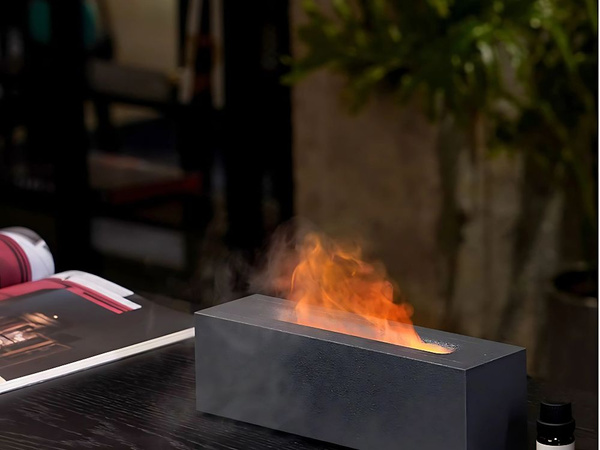 Led usb ultrasonic levegőpárásító flame aromaterápiás diffúzor