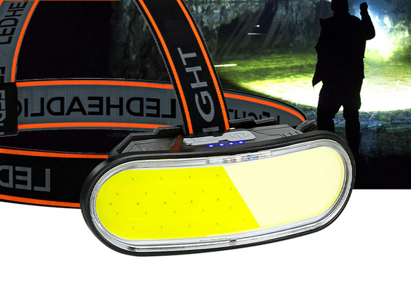 Cob čelovka dobíjateľná čelovka usb-c 4 režimy